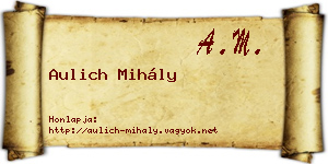 Aulich Mihály névjegykártya