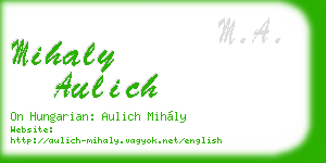 mihaly aulich business card